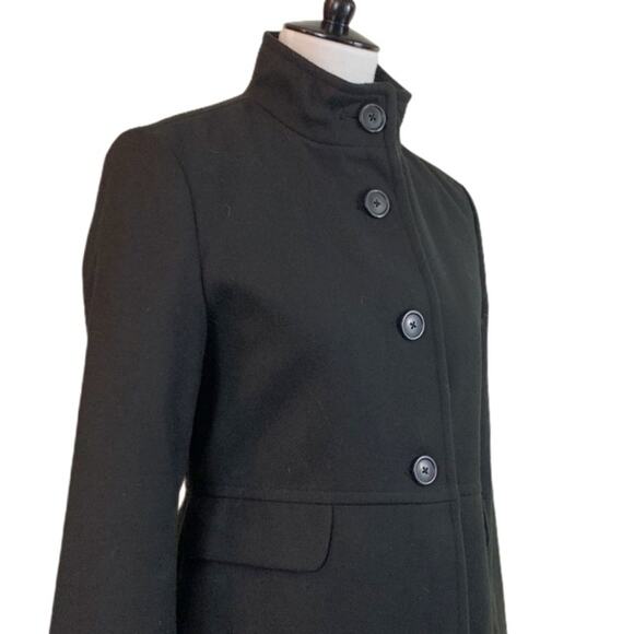 Old Navy Black High Neck Peplum Pea Coat Winter Jacket Women's Size Small - Picture 8 of 12